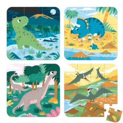 Janod                    4 puzzles dinosaures    Multicolore