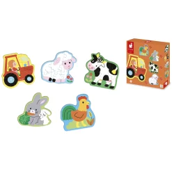 Janod                    5 Puzzles Evolutifs Ferme    Multicolore