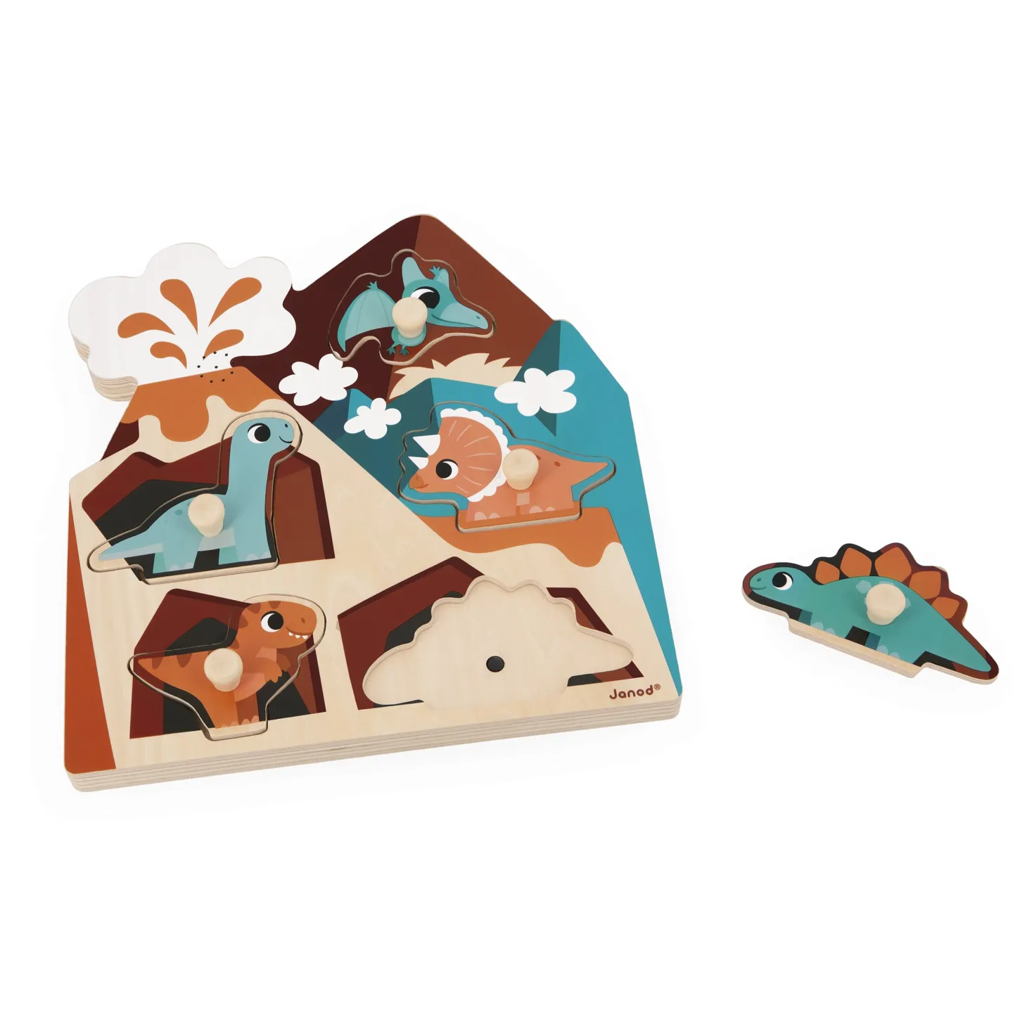 Janod Puzzle Sonore Dino Multicolore