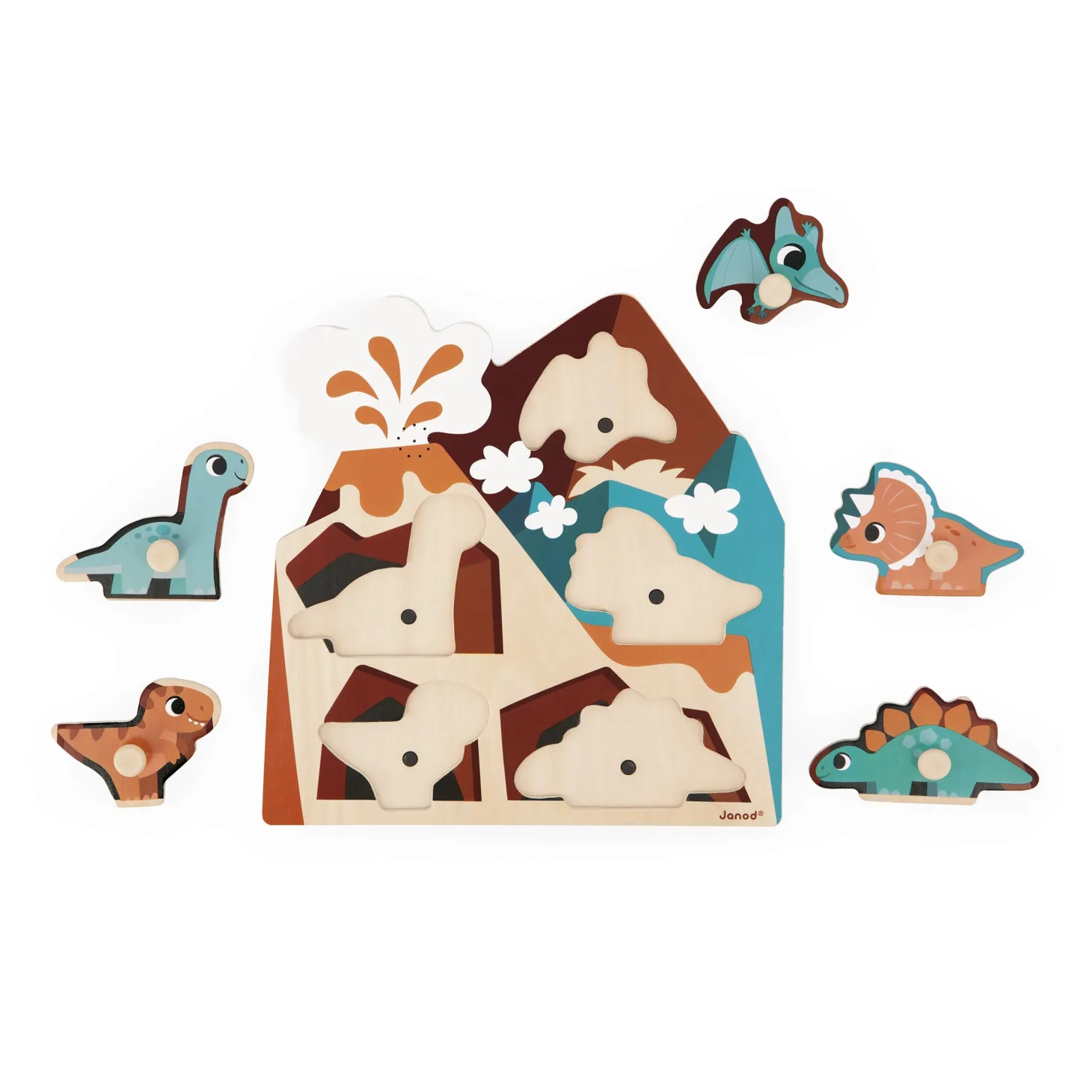 Janod Puzzle Sonore Dino Multicolore