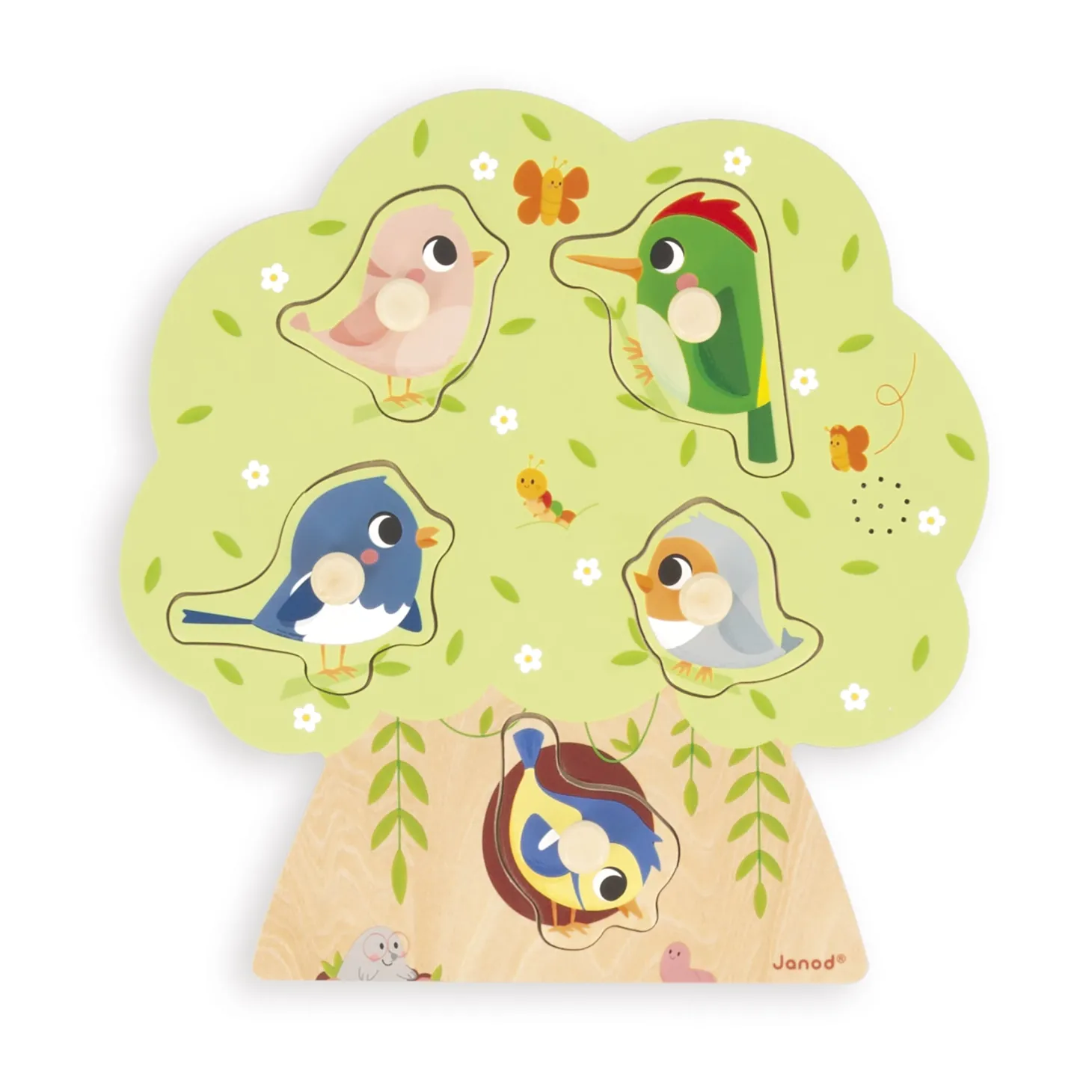 Janod Puzzle Sonore Oiseau Multicolore