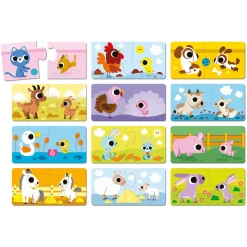 Janod                    Puzzles parents et bebes animaux    Multicolore
