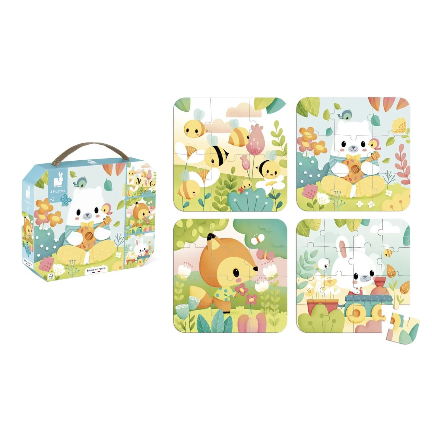 Janod 4 Puzzles Pure Multicolore