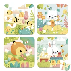Janod 4 Puzzles Pure Multicolore