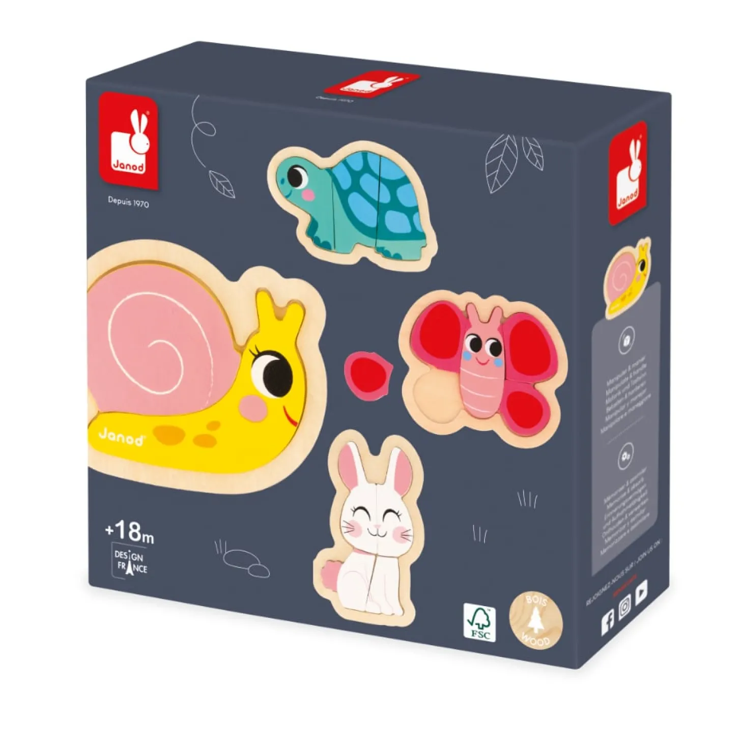 Janod 4 puzzles évolutifs Jardin