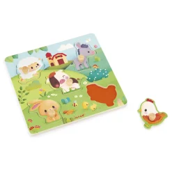 Janod                    Puzzle Tactile Ferme    Vert