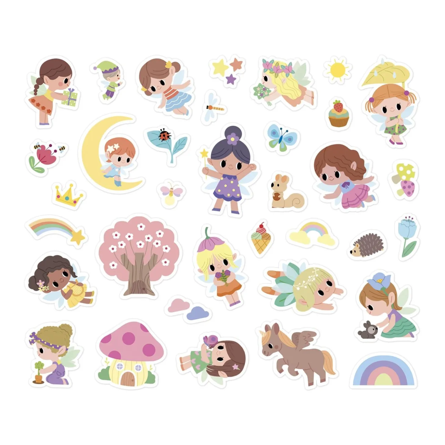 Janod 200 Stickers en Planches Fees Multicolore