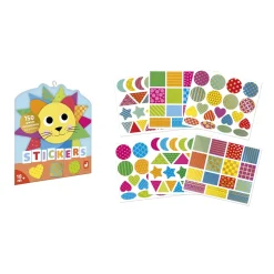 Janod 150 Stickers en Planches Formes Geo Multicolore