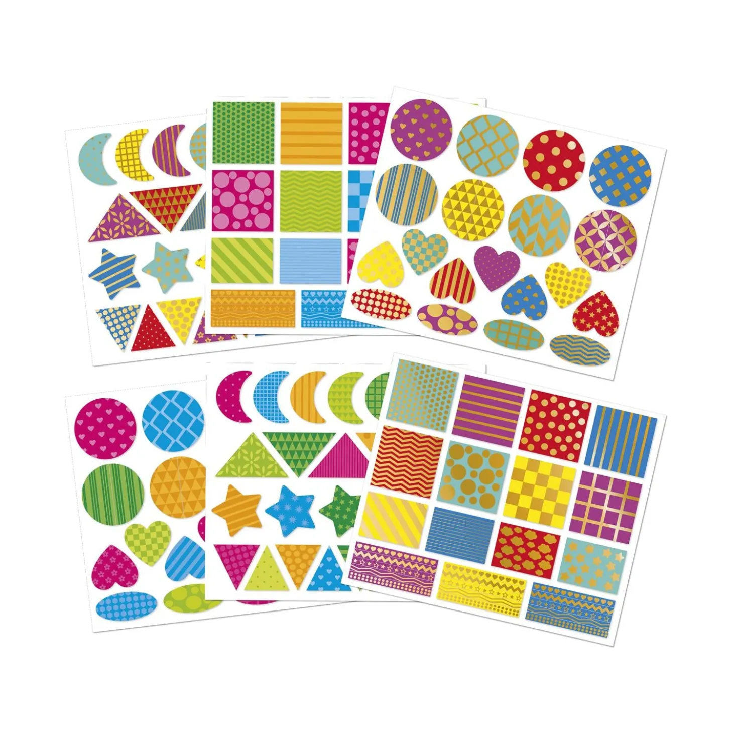 Janod 150 Stickers en Planches Formes Geo Multicolore