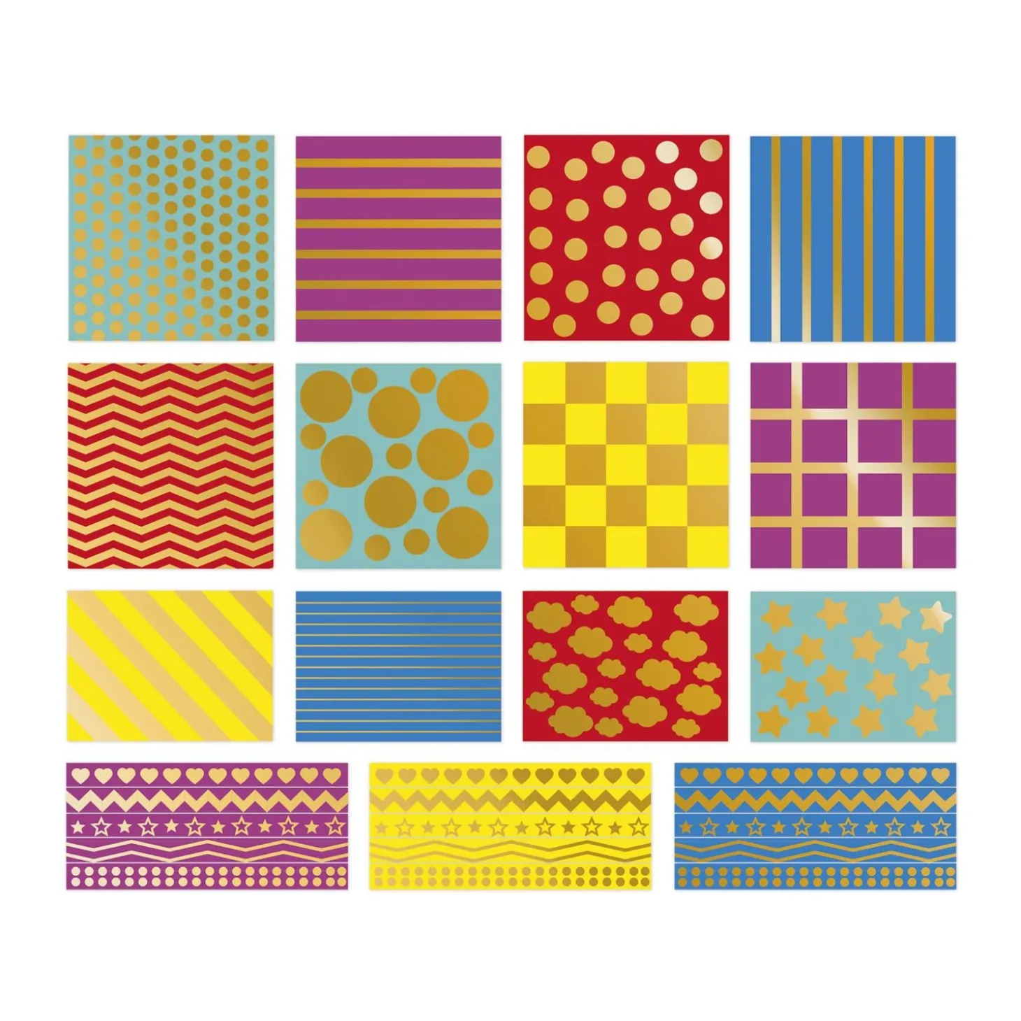 Janod 150 Stickers en Planches Formes Geo Multicolore