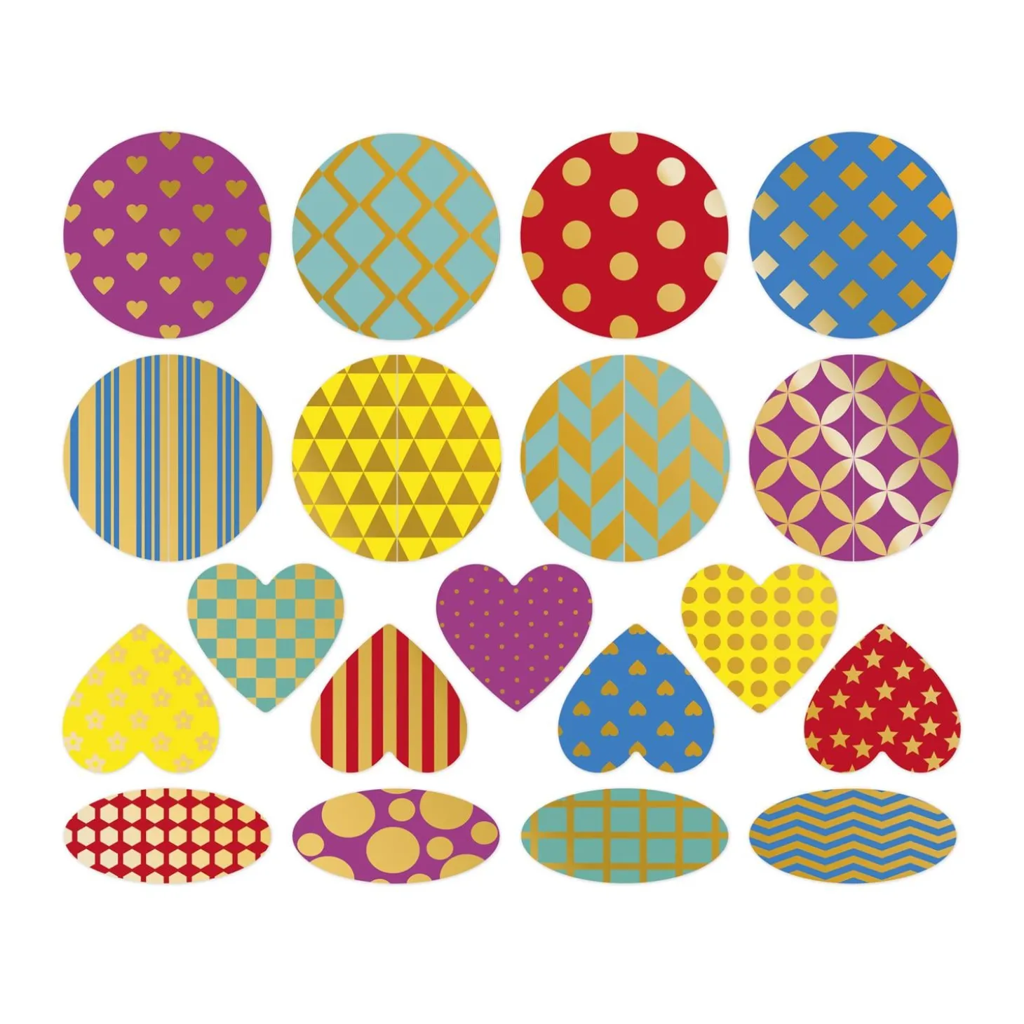 Janod 150 Stickers en Planches Formes Geo Multicolore