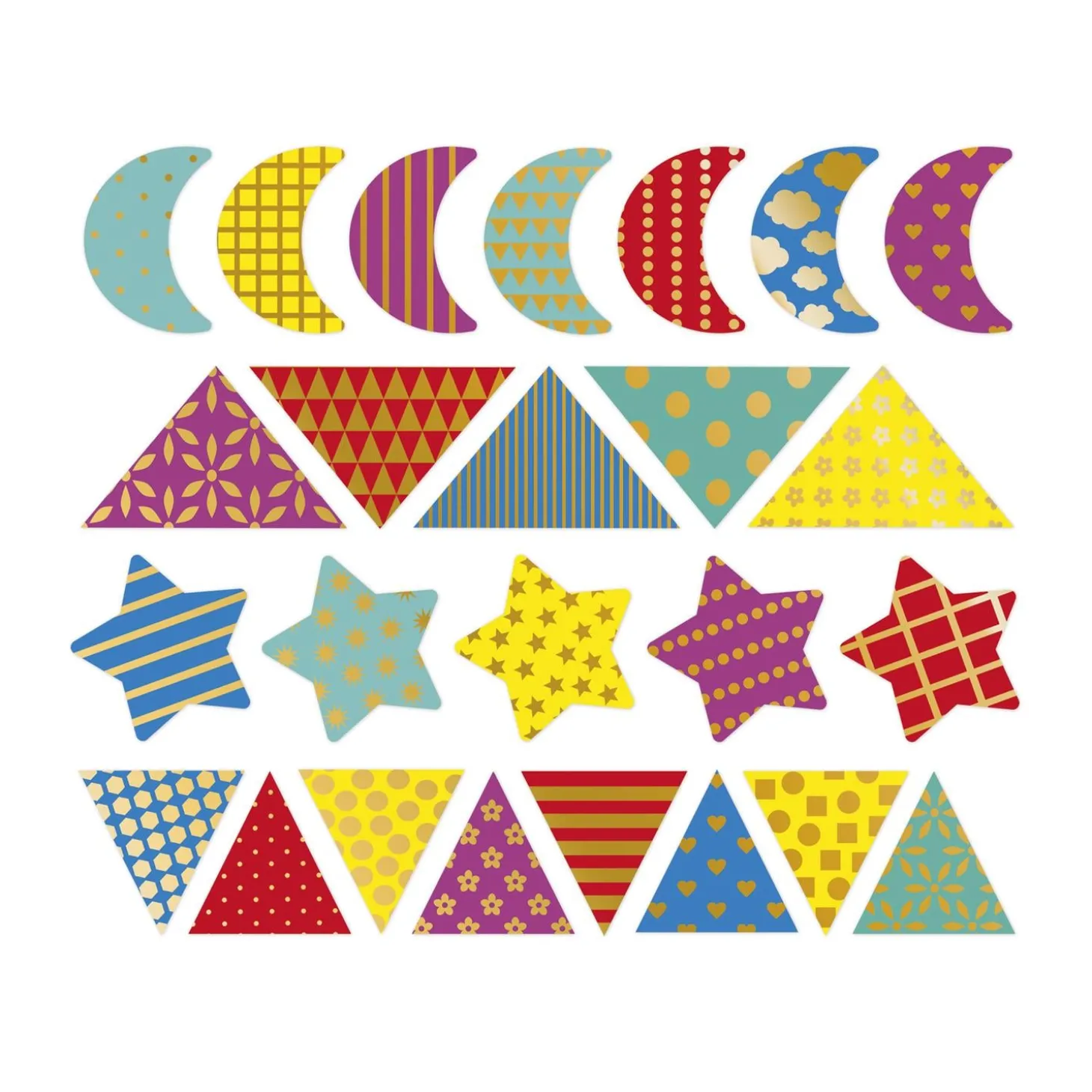 Janod 150 Stickers en Planches Formes Geo Multicolore
