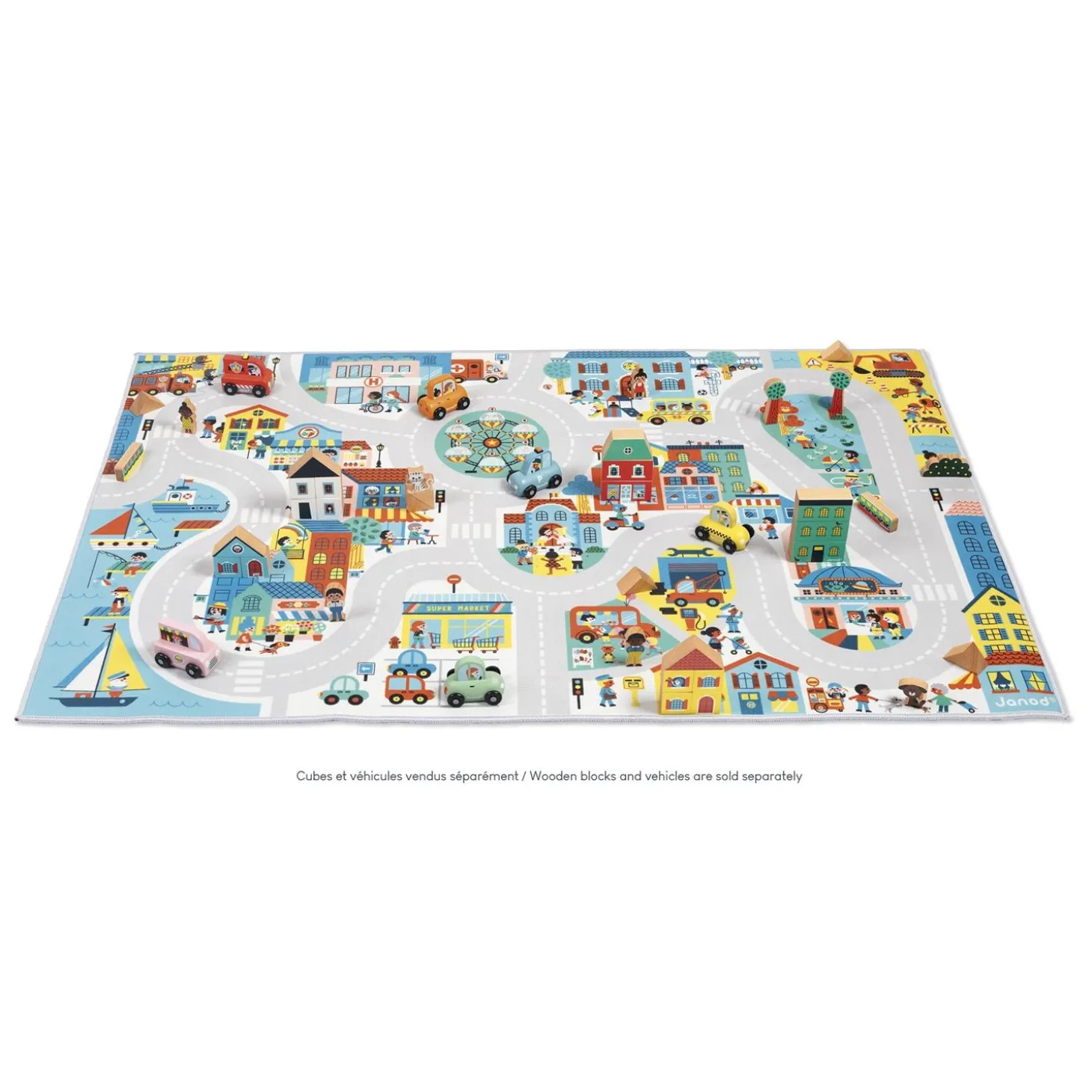 Janod Tapis Ville Cross Roads Multicolore