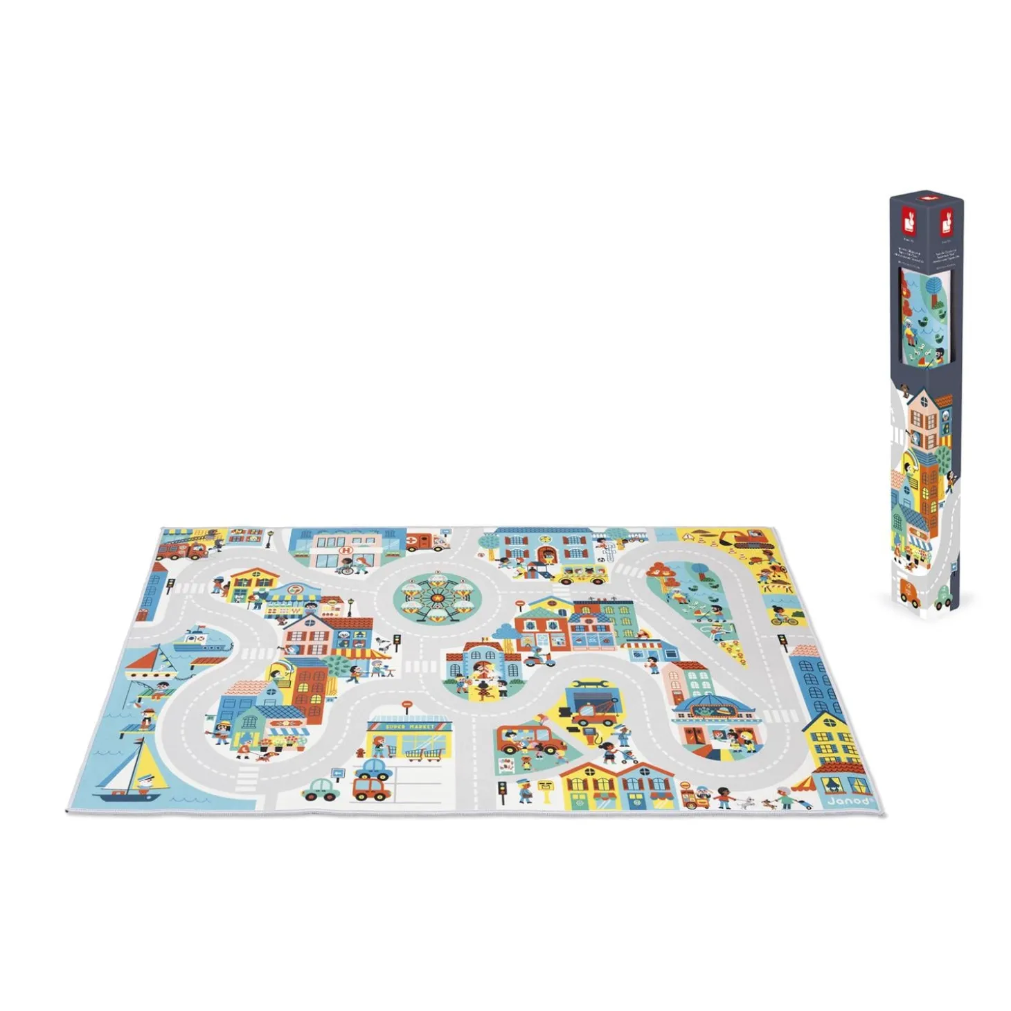 Janod Tapis Ville Cross Roads Multicolore