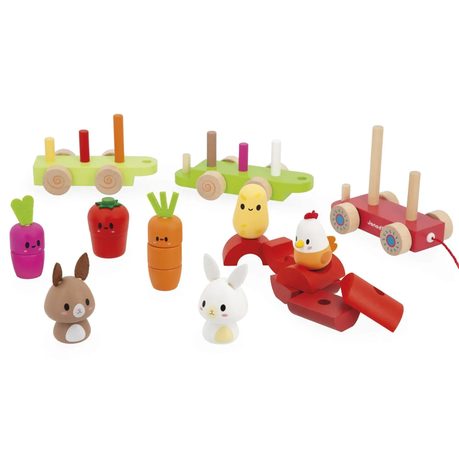 Janod Train Ferme Multicolore