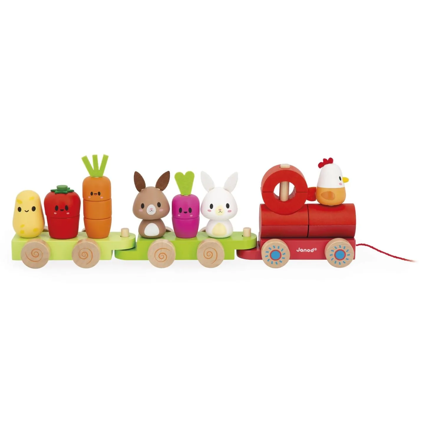 Janod Train Ferme Multicolore