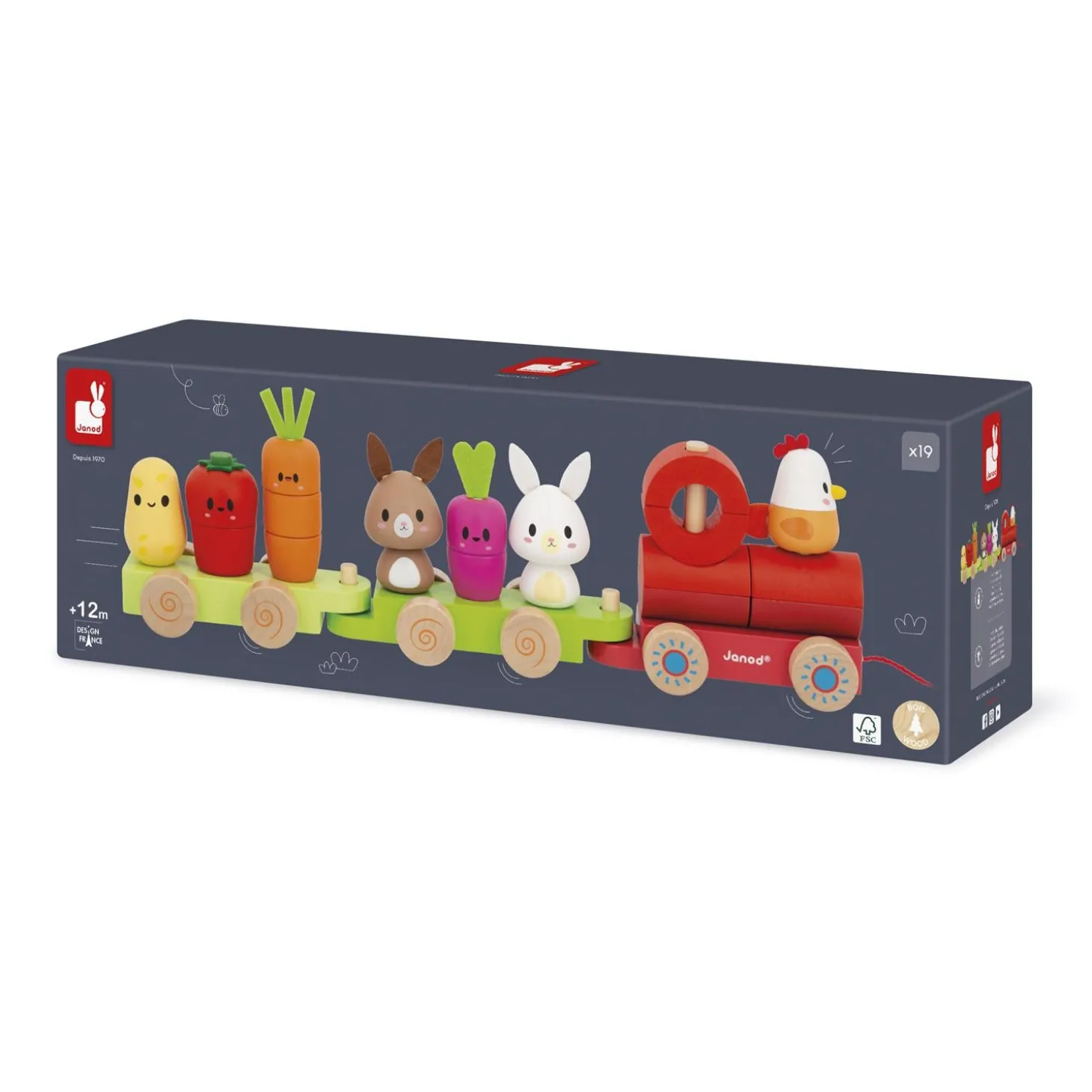 Janod Train Ferme Multicolore
