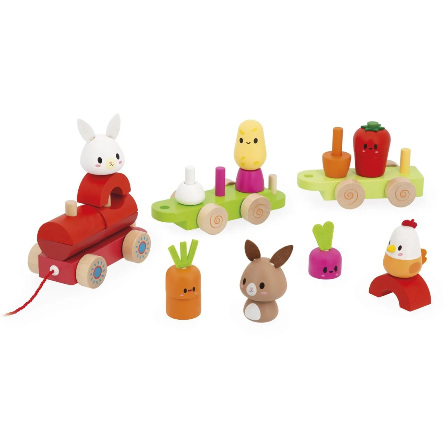 Janod Train Ferme Multicolore