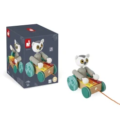 Janod Xylophone à tirer Lémurien Tropik Multicolore
