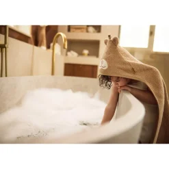 Jollein Cape de bain Éponge Cheetah Biscuit 75x75 cm