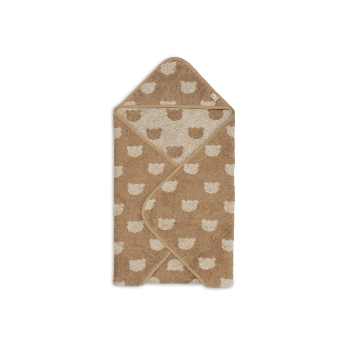 Jollein Cape de Bain Éponge Jacquard Teddy Bear Sand 75x75 cm