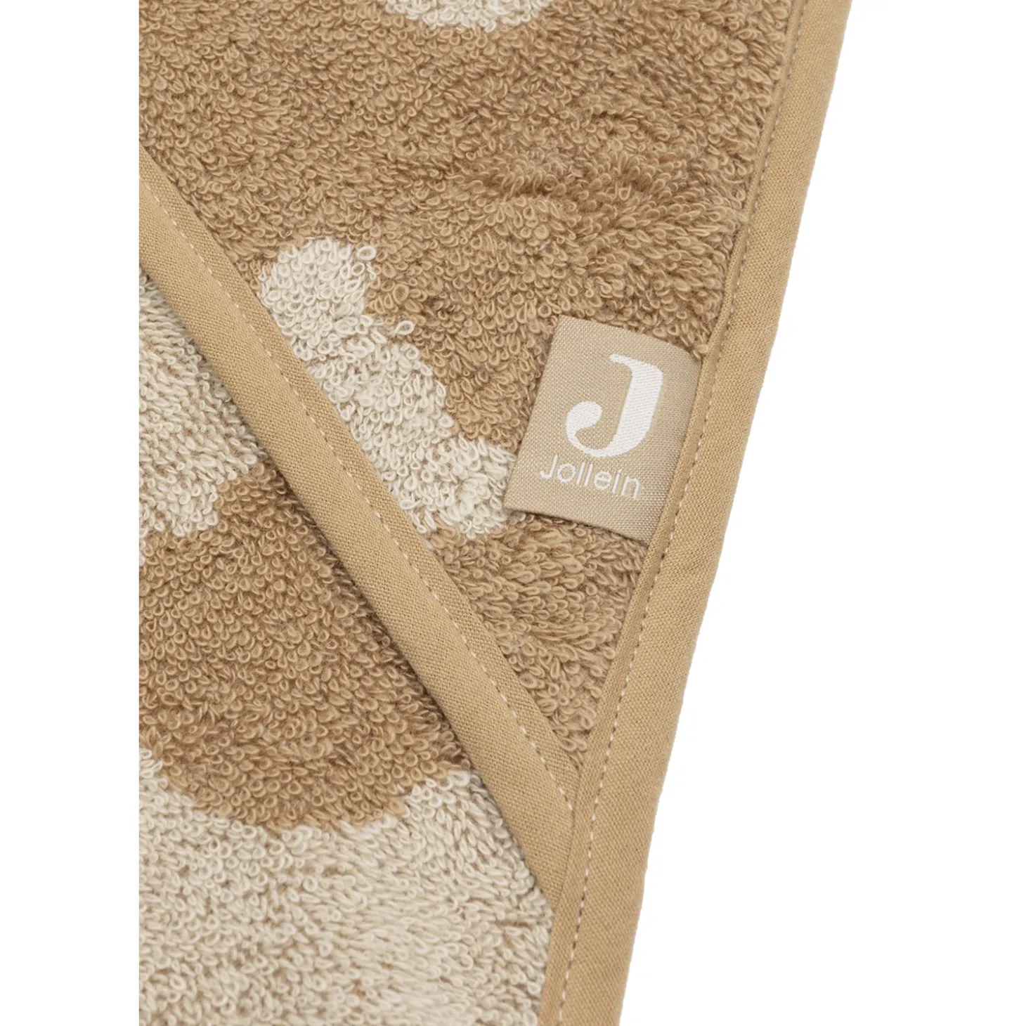 Jollein Cape de Bain Éponge Jacquard Teddy Bear Sand 75x75 cm