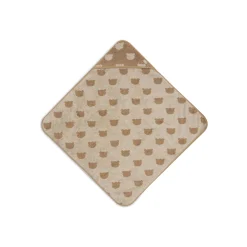 Jollein Cape de Bain Éponge Jacquard Teddy Bear Sand 75x75 cm