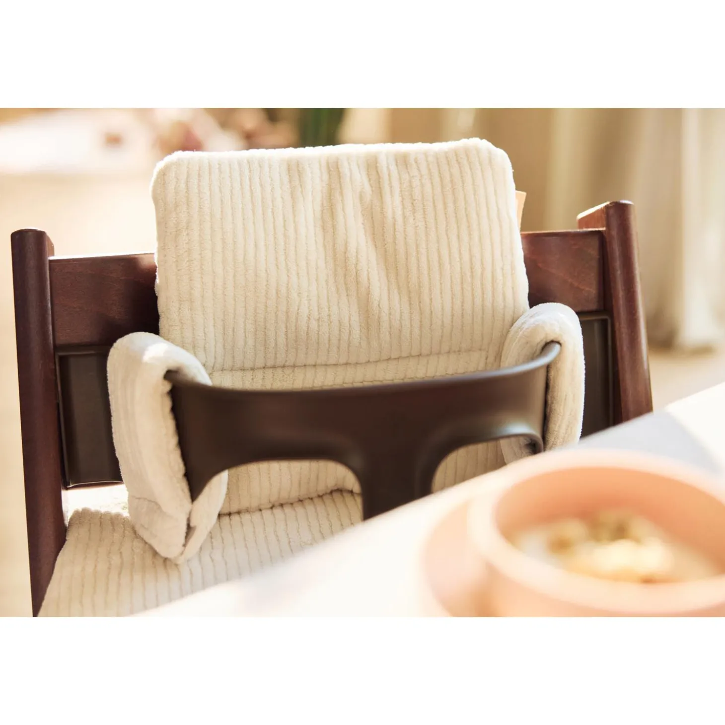 Jollein Coussin de Siège pour Chaise Évolutive Cloudy Rib Oatmeal
