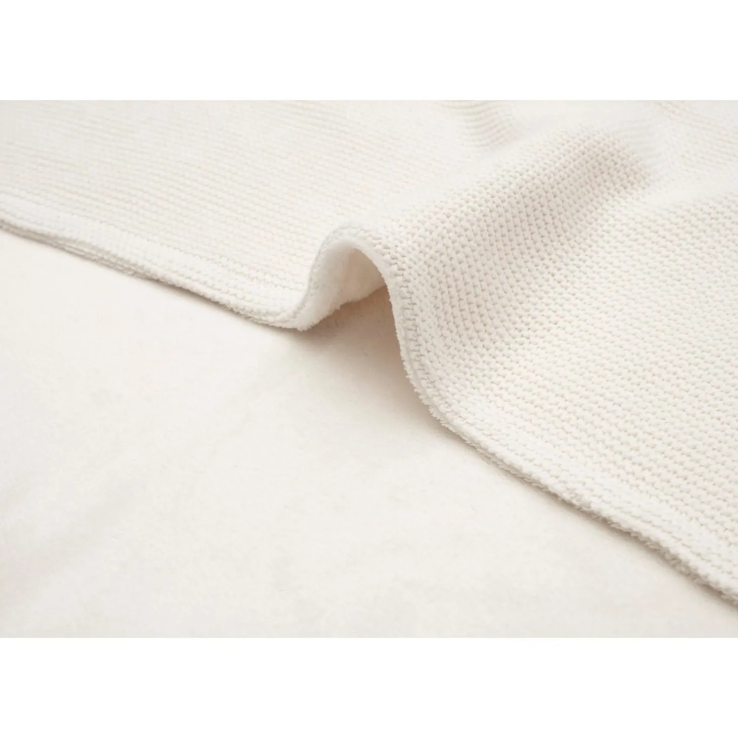 Jollein Couverture Berceau basic knit fleece Ivory 75x100 cm