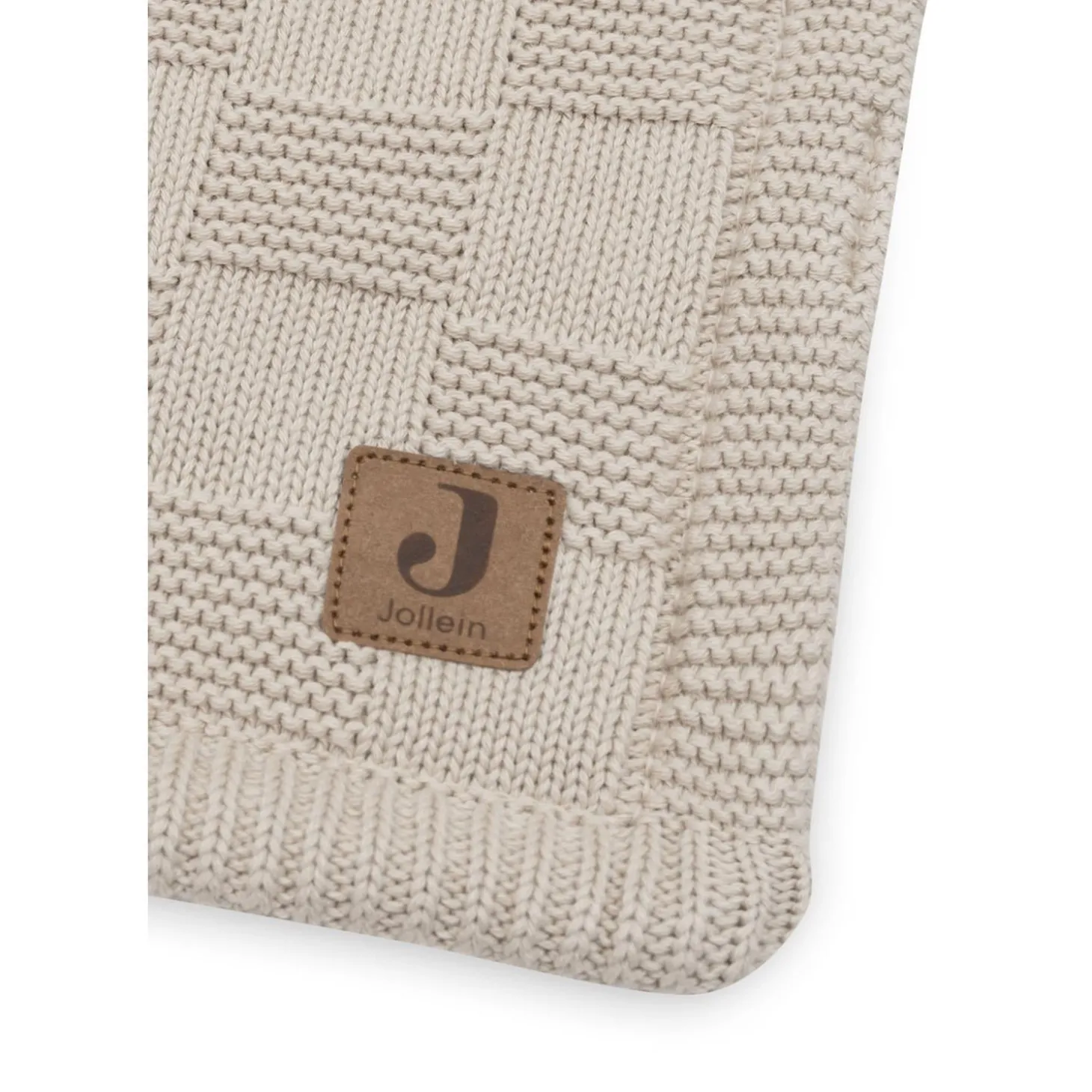 Jollein Couverture Berceau Box Knit/Velvet GOTS Warm Sand 75x100 cm