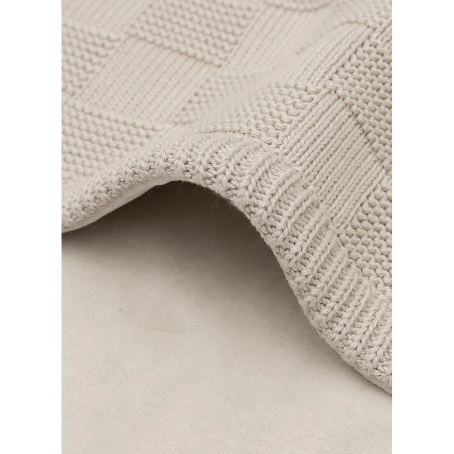 Jollein Couverture Berceau Box Knit/Velvet GOTS Warm Sand 75x100 cm