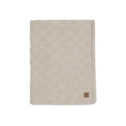 Jollein Couverture Berceau Box Knit/Velvet GOTS Warm Sand 75x100 cm