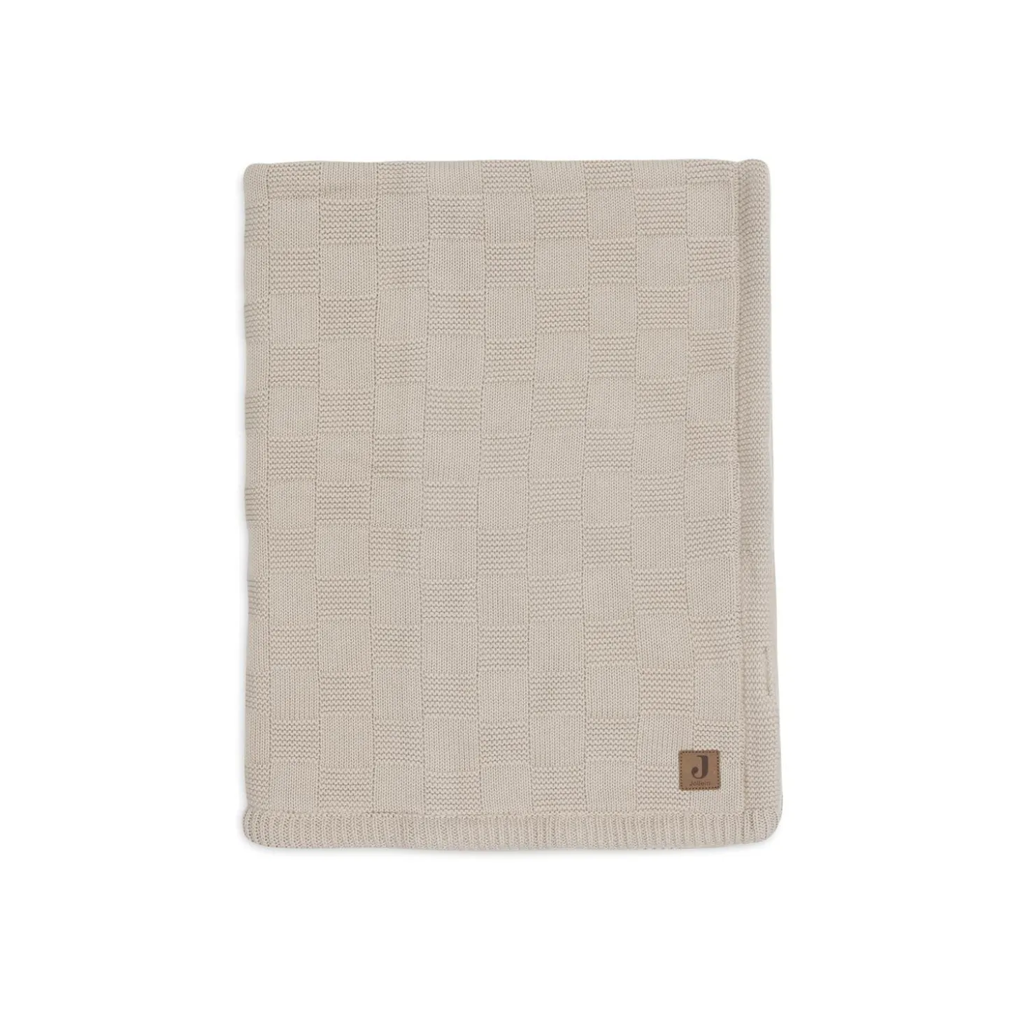 Jollein Couverture Berceau Box Knit/Velvet GOTS Warm Sand 75x100 cm