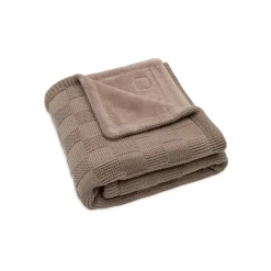 Jollein Couverture Berceau Box Knit/Velvet GOTS Milky Coffee 75x100 cm