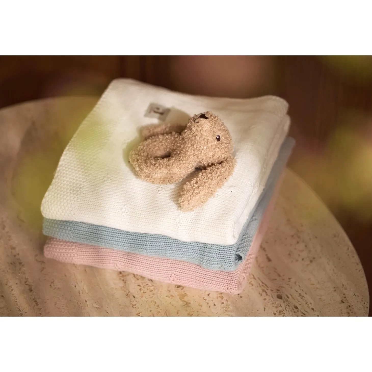 Jollein Couverture Berceau Cosy Knit Ivory 75x100 cm