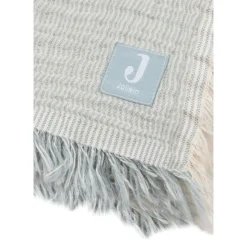 Jollein Couverture Berceau Fringe Stripe Sea Green 75x100 cm