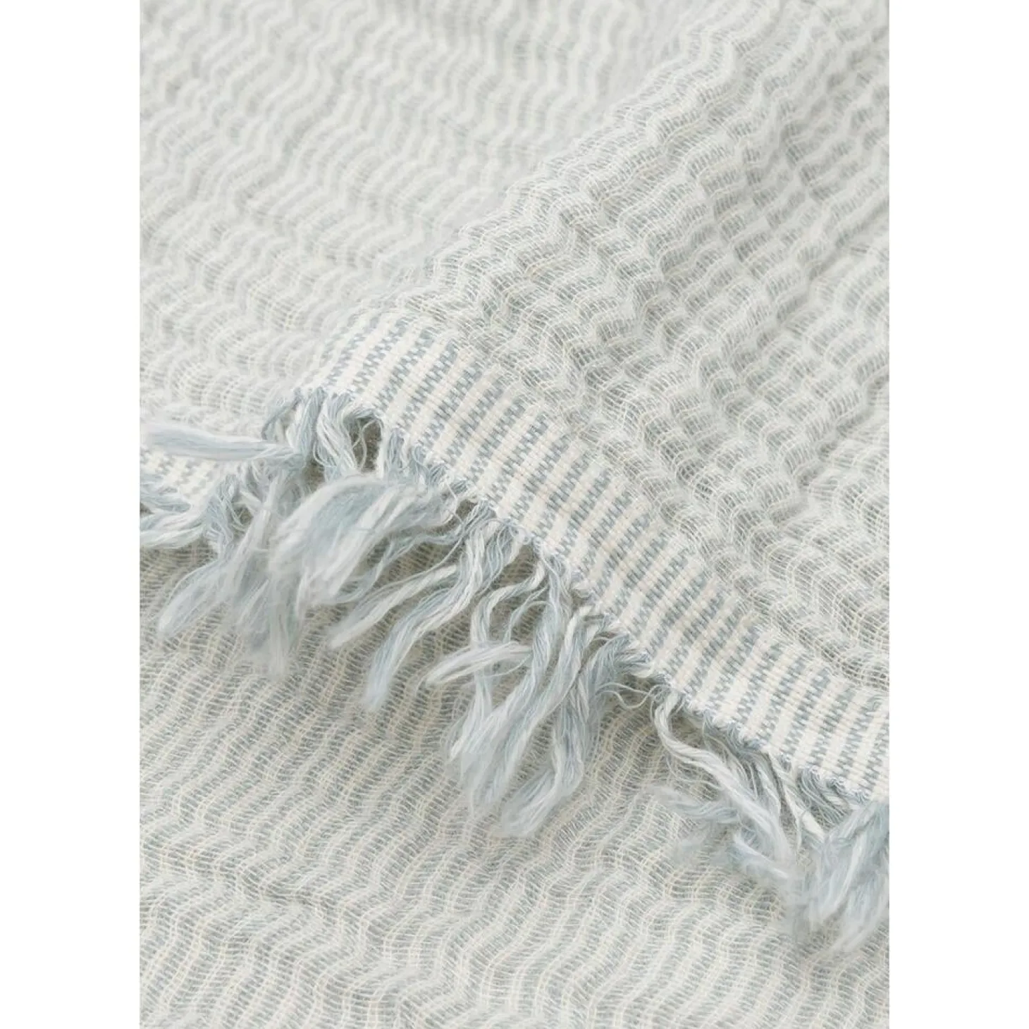 Jollein Couverture Berceau Fringe Stripe Sea Green 75x100 cm
