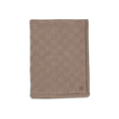 Jollein Couverture Lit Bébé Box Knit/Velvet GOTS Milky Coffee 100x150 cm