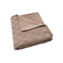 Jollein Couverture Lit Bébé Box Knit/Velvet GOTS Milky Coffee 100x150 cm