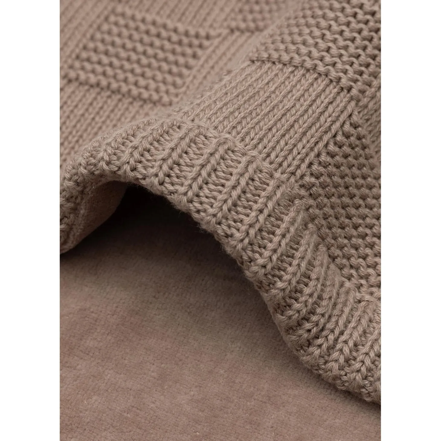 Jollein Couverture Lit Bébé Box Knit/Velvet GOTS Milky Coffee 100x150 cm