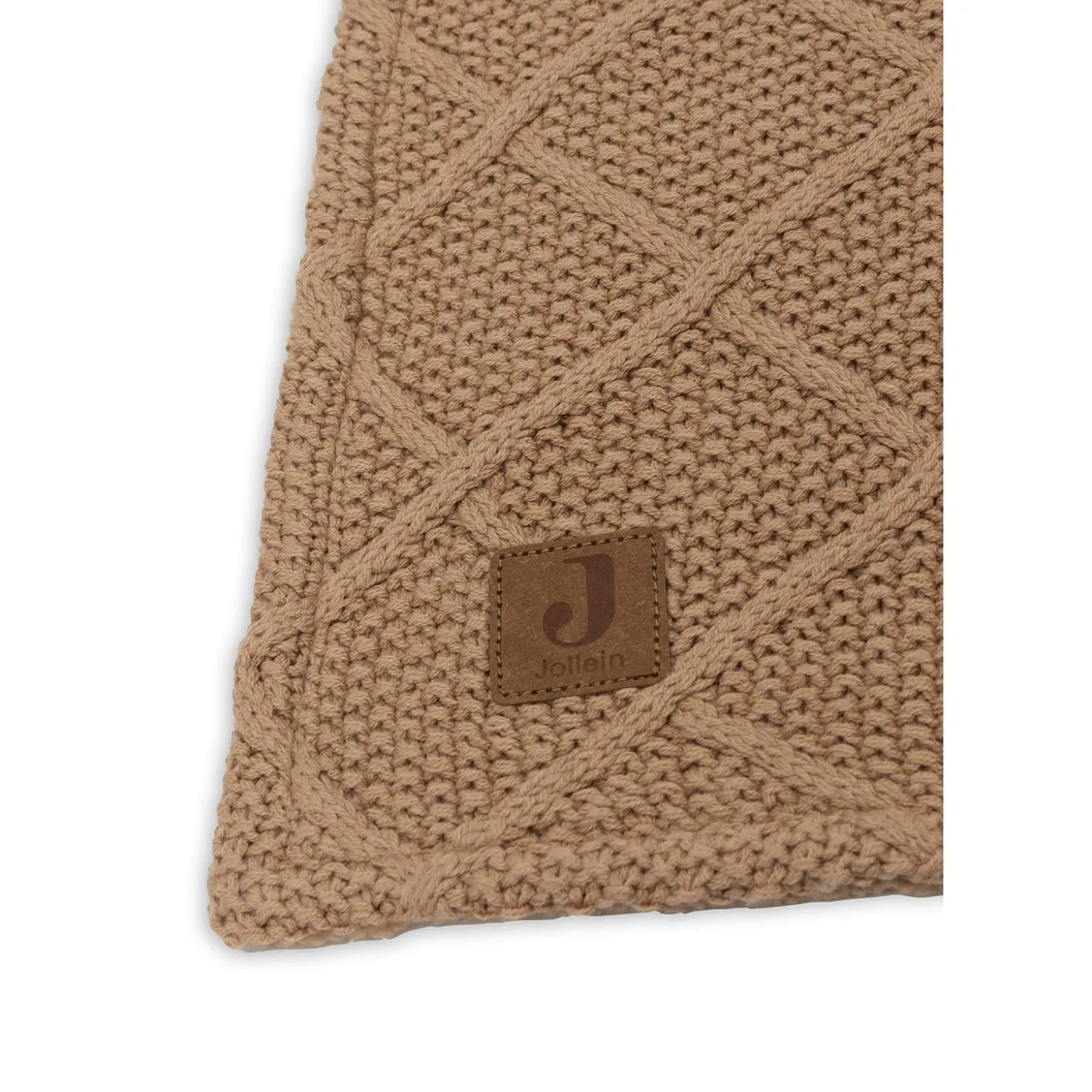 Jollein Couverture Lit Bébé Check Knit Teddy Fleece Biscuit 100x150 cm