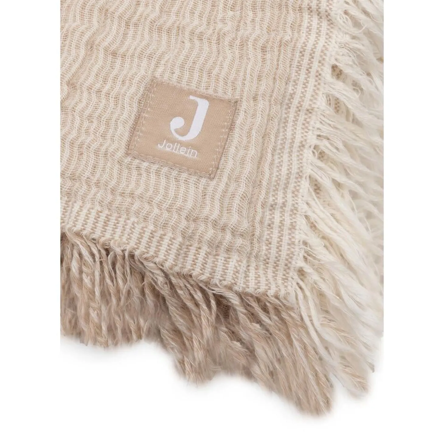 Jollein Couverture Lit Bébé Fringe Stripe Biscuit 120x120 cm
