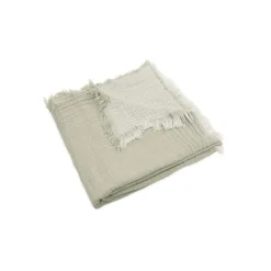 Jollein Couverture Lit Bébé Fringe Gots Olive Green 120x120 cm
