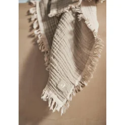 Jollein                    Couverture Lit Bébé Fringe Gots    Olive Green            120x120 cm