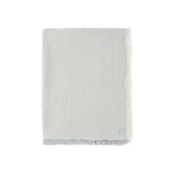 Jollein Couverture Lit Bébé Fringe Stripe Sea Green 120x120 cm