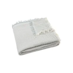 Jollein                    Couverture Lit Bébé Fringe Stripe    Sea Green            120x120 cm