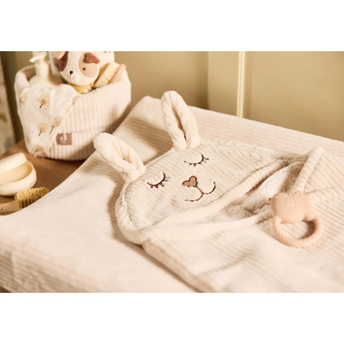 Jollein Couverture portefeuille Bunny Cloudy Rib Oatmeal