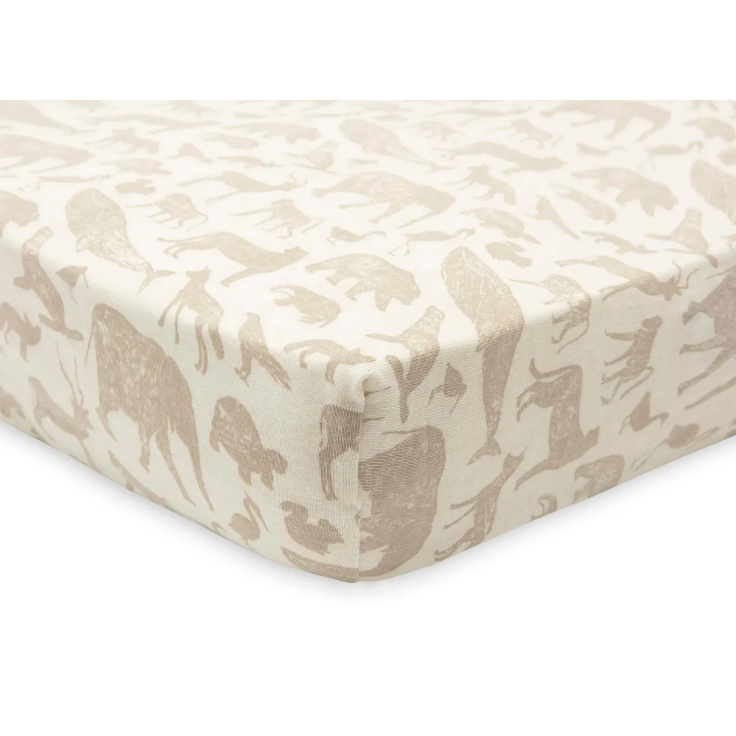 Jollein Drap-housse Jersey animals Nougat 70x140 cm
