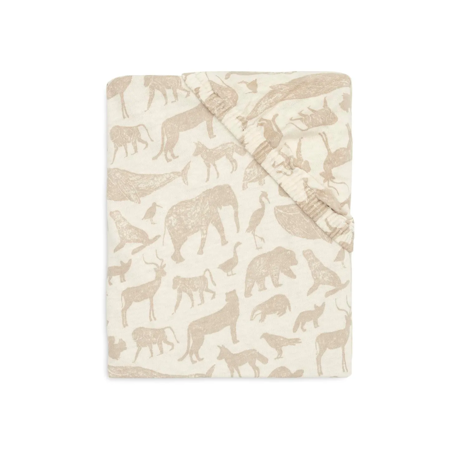 Jollein Drap-housse Jersey animals Nougat 70x140 cm