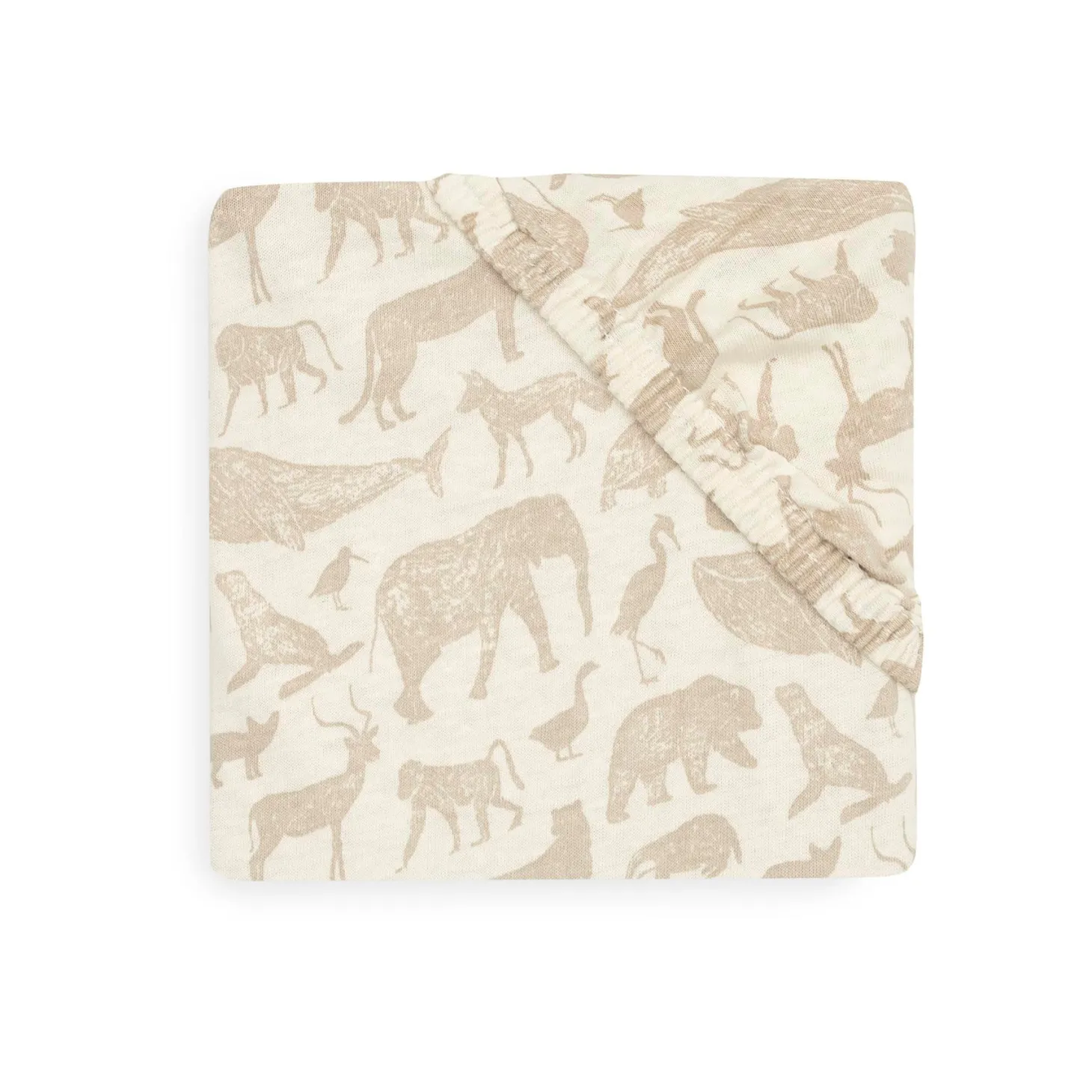Jollein Drap-housse Jersey animals Nougat 70x140 cm